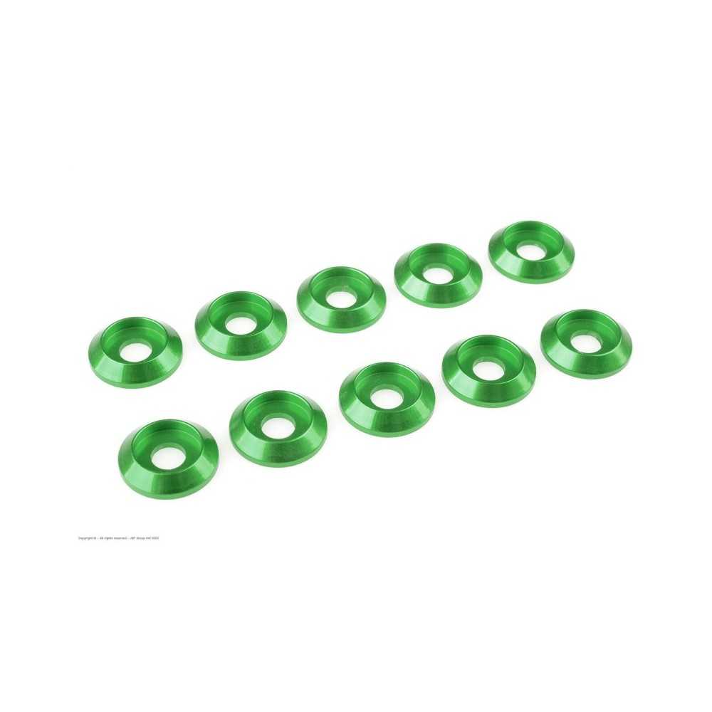 Revtec - Aluminium Washer - for M4 Button Head Screws - OD 12mm - Green - 10 pcs GF-0407-041 Revtec - Aluminium Washer - for M4 Button Head Screws - OD 12mm - Green - 10 pcs GF-0407-041