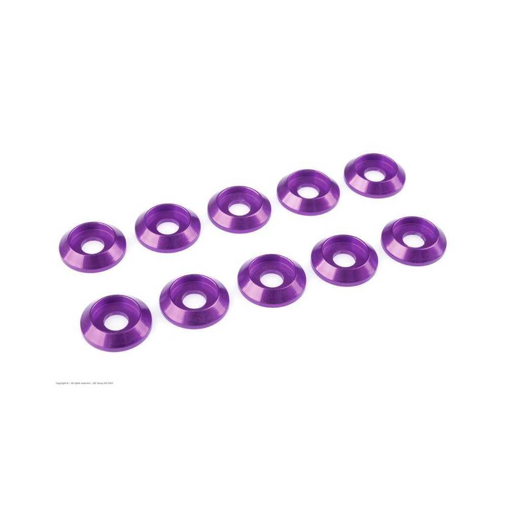 Revtec - Aluminium Washer - for M4 Button Head Screws - OD 12mm - Purple - 10 pcs GF-0407-042