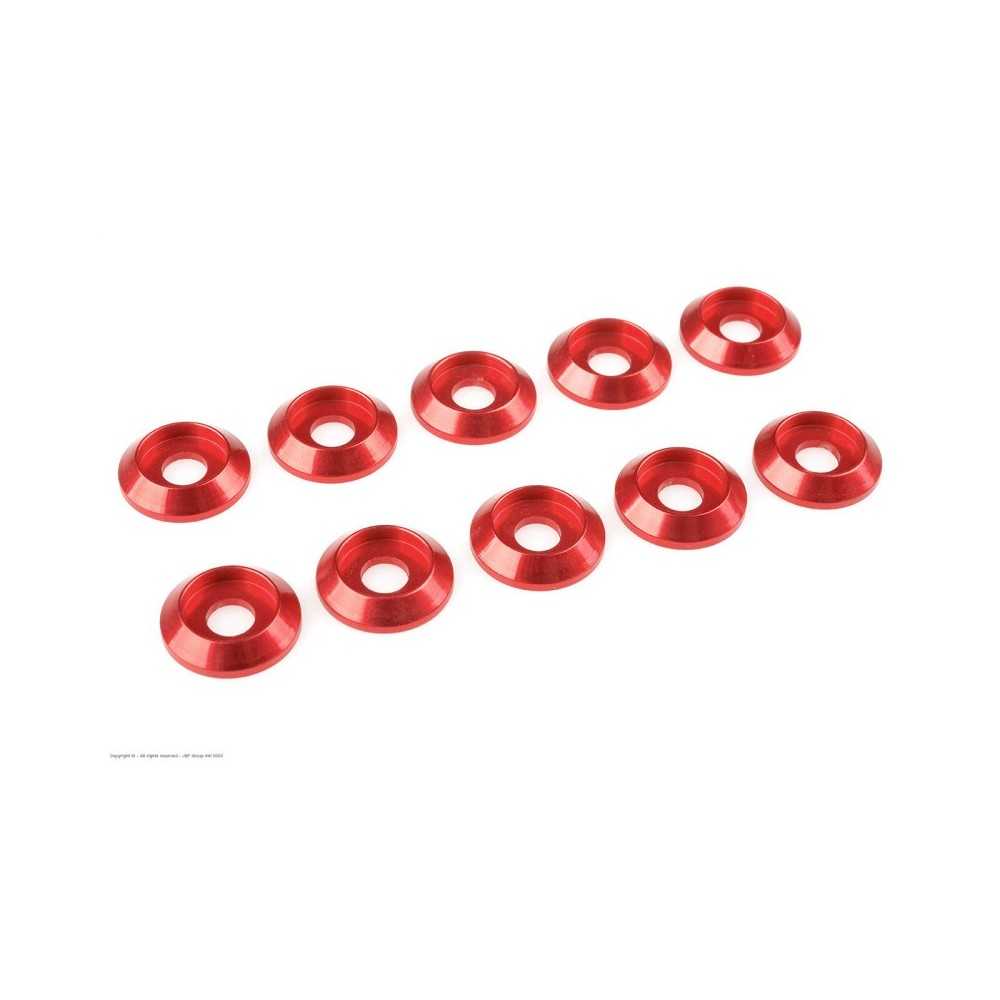Revtec - Aluminium Washer - for M4 Button Head Screws - OD 12mm - Red - 10 pcs GF-0407-045 Revtec - Aluminium Washer - for M4 Button Head Screws - OD 12mm - Red - 10 pcs GF-0407-045