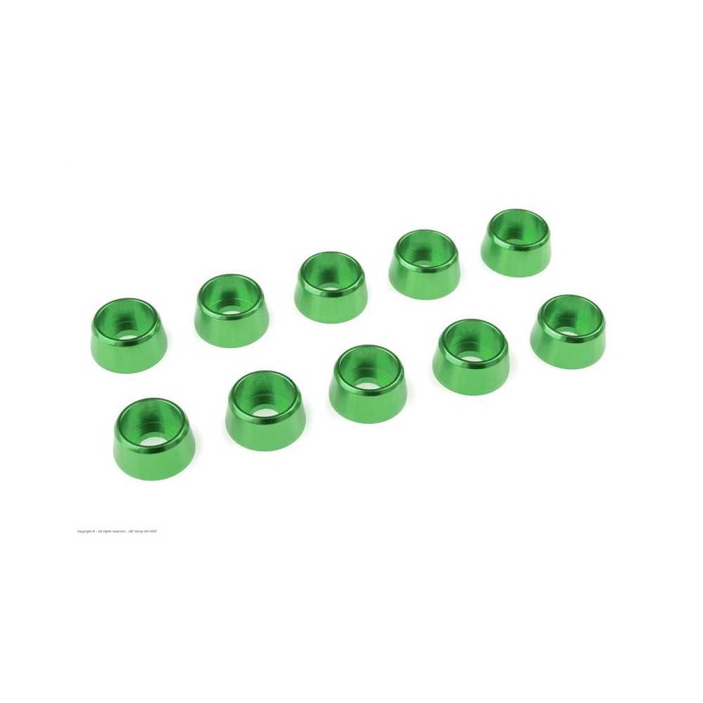 Revtec - Aluminium Washer - for M4 Socket Head Screws - OD 10mm - Green - 10 pcs GF-0406-041