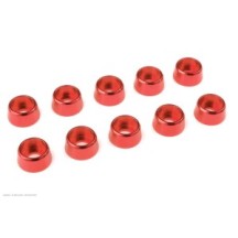 Revtec - Aluminium Washer - for M4 Socket Head Screws - OD 10mm - Red - 10 pcs GF-0406-045