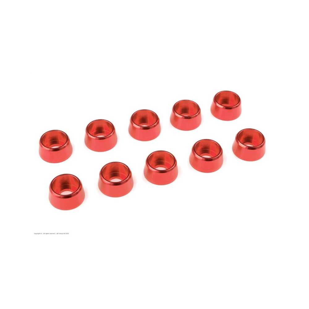 Revtec - Aluminium Washer - for M4 Socket Head Screws - OD 10mm - Red - 10 pcs GF-0406-045