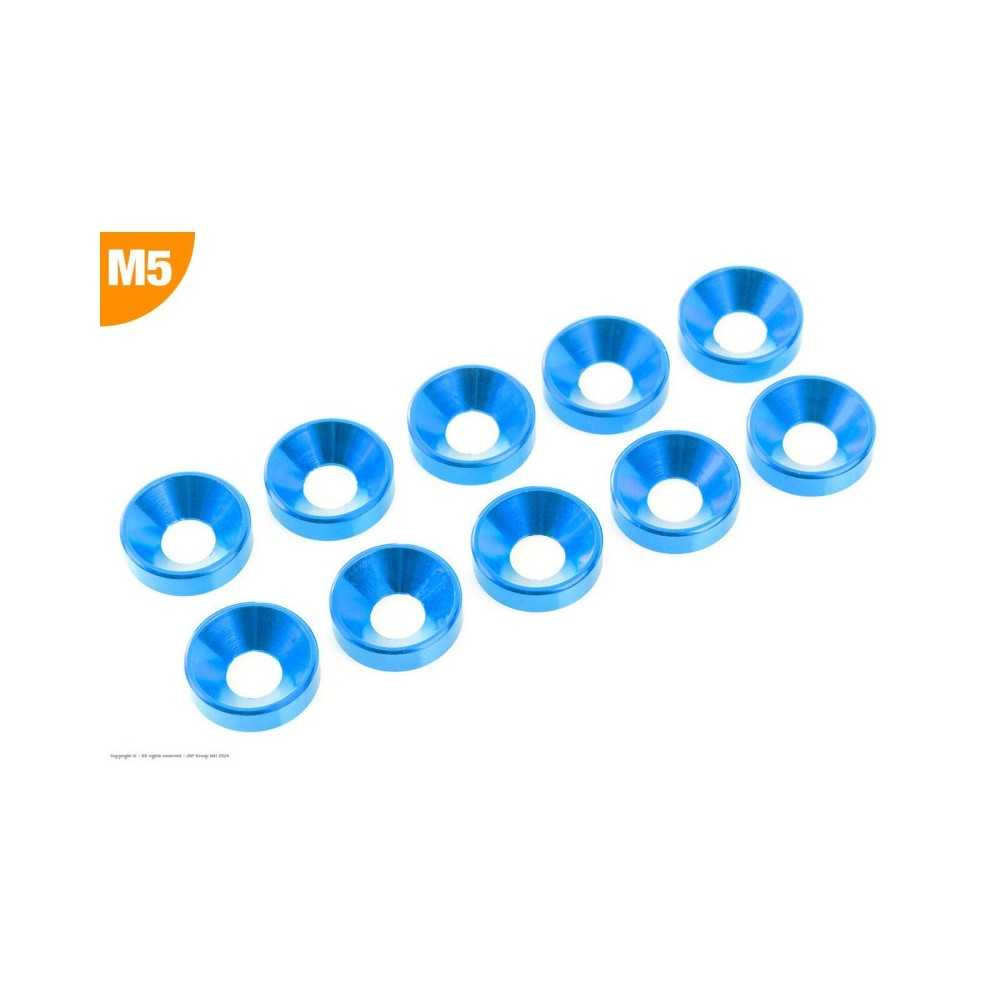 Revtec - Aluminium Washer - for M5 Flat Head Screws - OD 12mm - Blue - 10 pcs GF-0405-054
