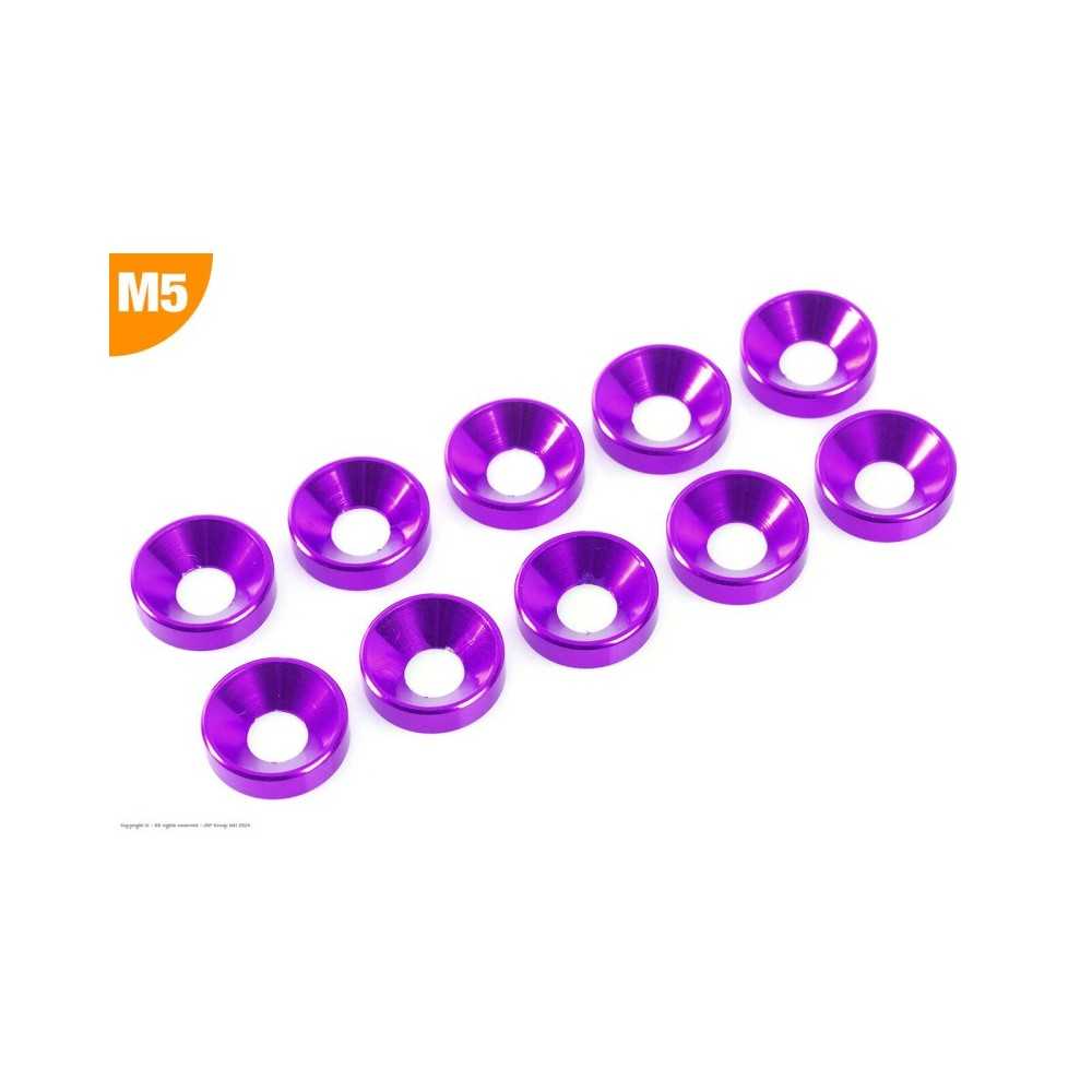 Revtec - Aluminium Washer - for M5 Flat Head Screws - OD 12mm - Purple - 10 pcs GF-0405-052 Revtec - Aluminium Washer - for M5 Flat Head Screws - OD 12mm - Purple - 10 pcs GF-0405-052