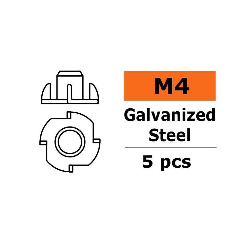 Revtec - Blind nut M4 - Galvanized Steel - 5 pcs GF-0149-002 Revtec - Blind nut M4 - Galvanized Steel - 5 pcs GF-0149-002