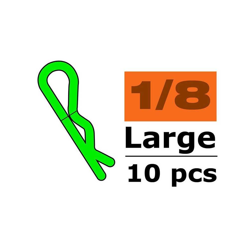 Revtec - Body Clips - 45° Bent - Large - Green - 10 pcs GF-0410-021 Revtec - Body Clips - 45° Bent - Large - Green - 10 pcs GF-0410-021