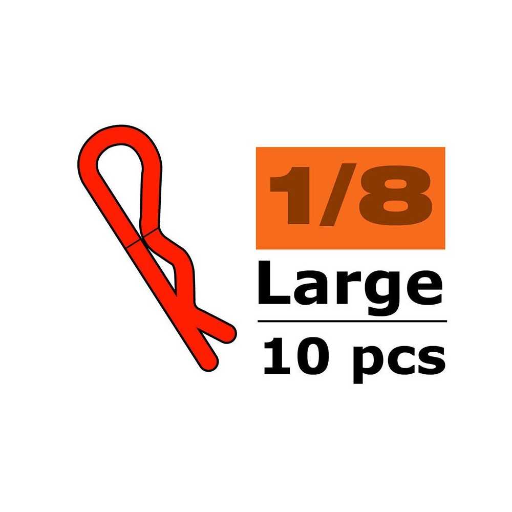 Revtec - Body Clips - 45° Bent - Large - Red - 10 pcs GF-0410-023 Revtec - Body Clips - 45° Bent - Large - Red - 10 pcs GF-0410-023