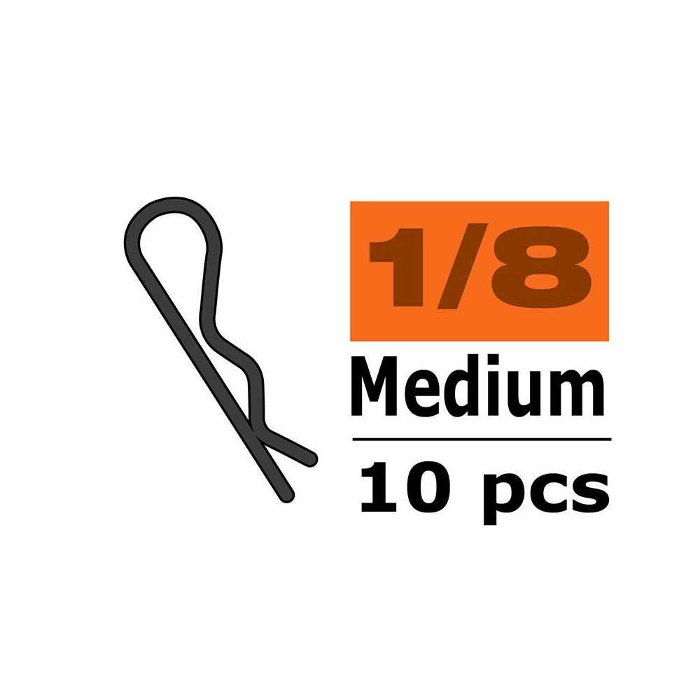 Revtec - Body Clips - 45° Bent - Medium - Black - 10 pcs GF-0410-014