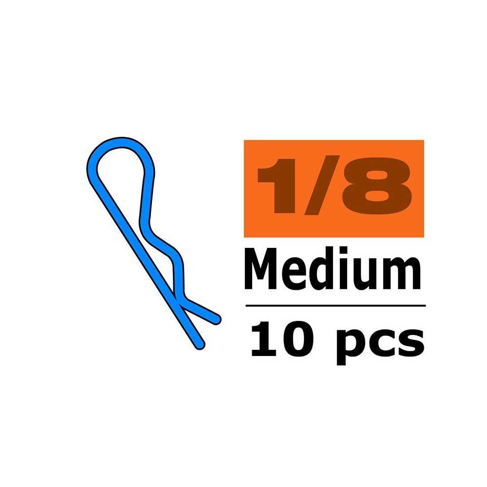 Revtec - Body Clips - 45° Bent - Medium - Blue - 10 pcs GF-0410-015
