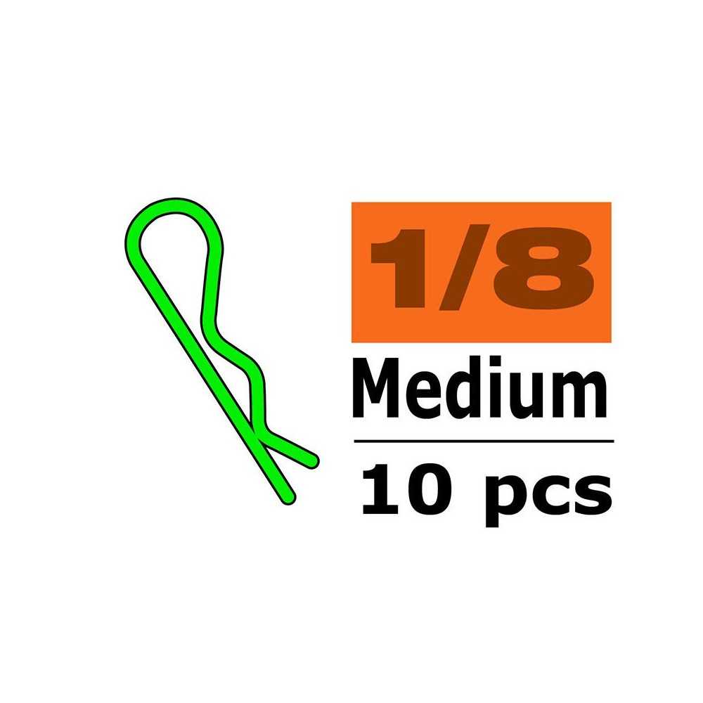 Revtec - Body Clips - 45° Bent - Medium - Green - 10 pcs GF-0410-011 Revtec - Body Clips - 45° Bent - Medium - Green - 10 pcs GF-0410-011