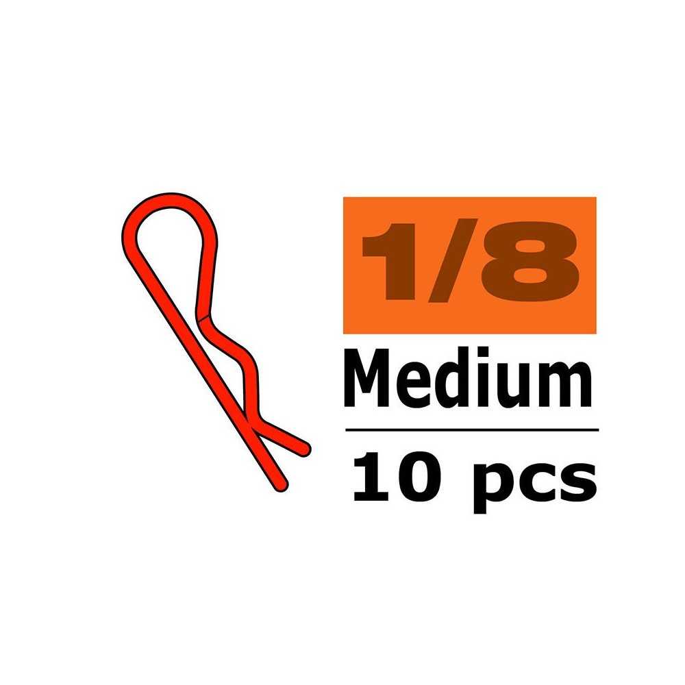 Revtec - Body Clips - 45° Bent - Medium - Red - 10 pcs GF-0410-013 Revtec - Body Clips - 45° Bent - Medium - Red - 10 pcs GF-0410-013