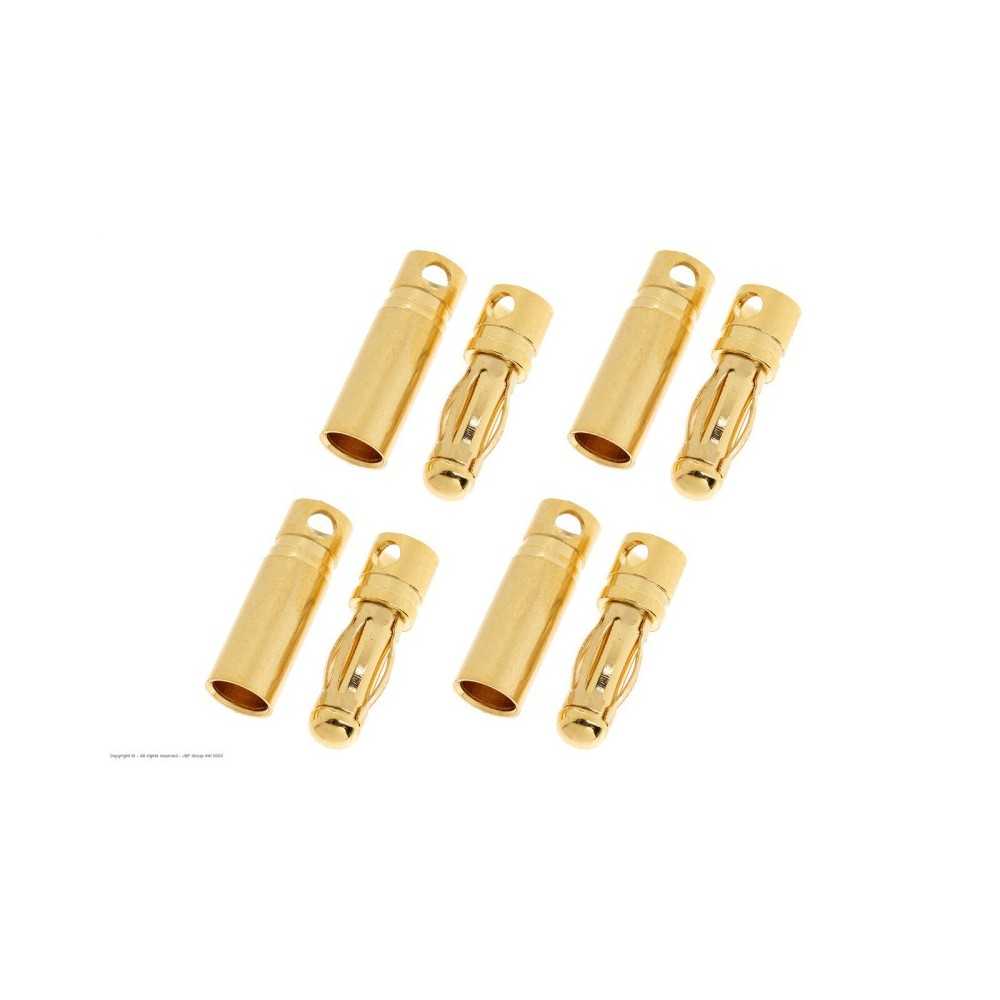 Revtec - Connector - 4.0mm - Gold Plated - Short - Male + Female - 4 pairs GF-1000-006 Revtec - Connector - 4.0mm - Gold Plated - Short - Male + Female - 4 pairs GF-1000-006