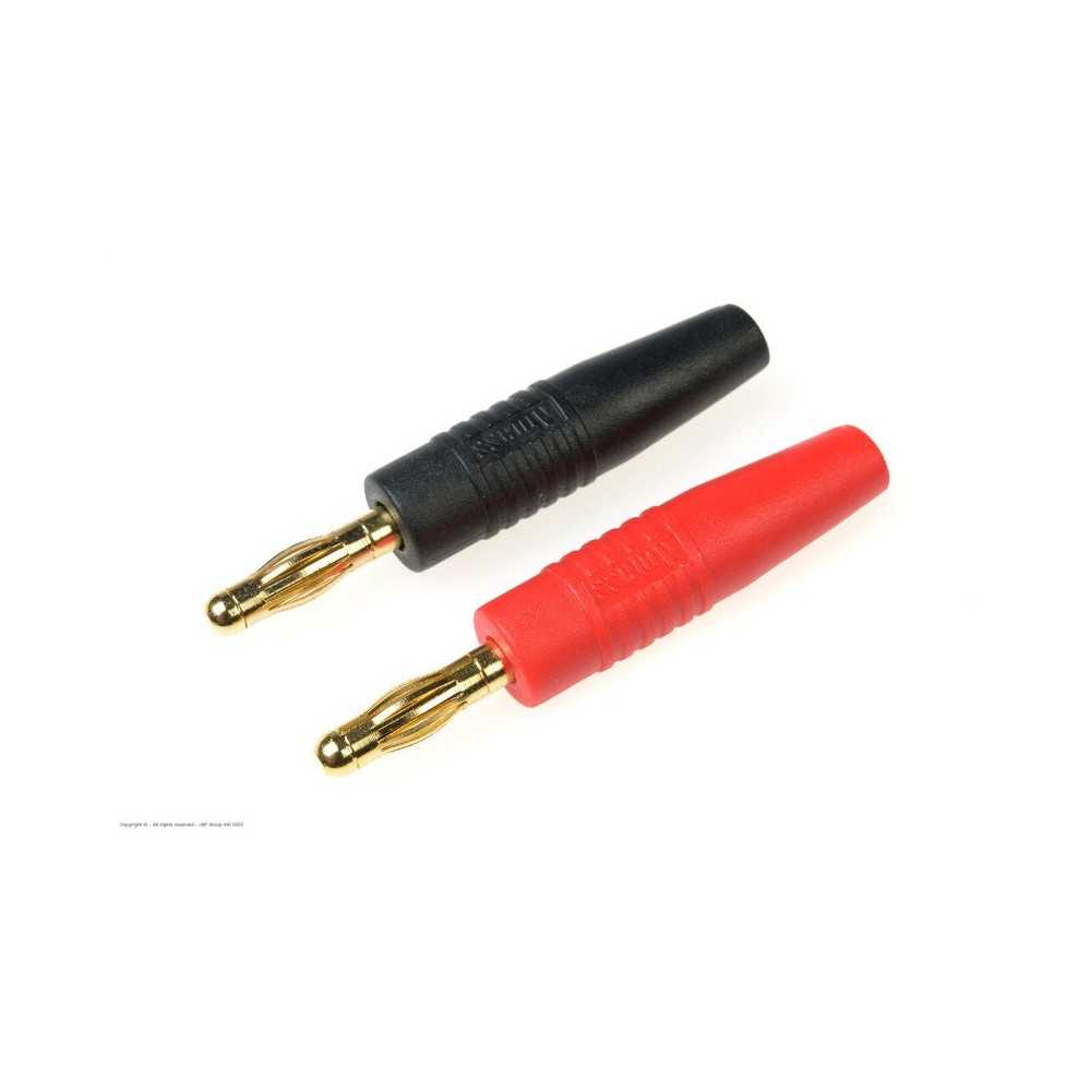 Revtec - Connector - Banana - Gold Plated 4mm - Black + Red - 1 pair GF-1013-001 Revtec - Connector - Banana - Gold Plated 4mm - Black + Red - 1 pair GF-1013-001