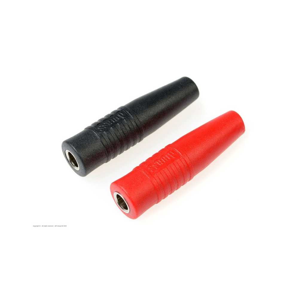 Revtec - Connector - Banana - Gold Plated Socket 4mm - Black + Red - 1 pair GF-1013-002 Revtec - Connector - Banana - Gold Plated Socket 4mm - Black + Red - 1 pair GF-1013-002
