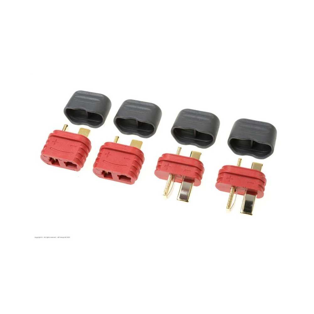 Revtec - Connector - Deans - Gold Plated w/ Cap - Male + Female - 2 pairs GF-1006-010 Revtec - Connector - Deans - Gold Plated w/ Cap - Male + Female - 2 pairs GF-1006-010
