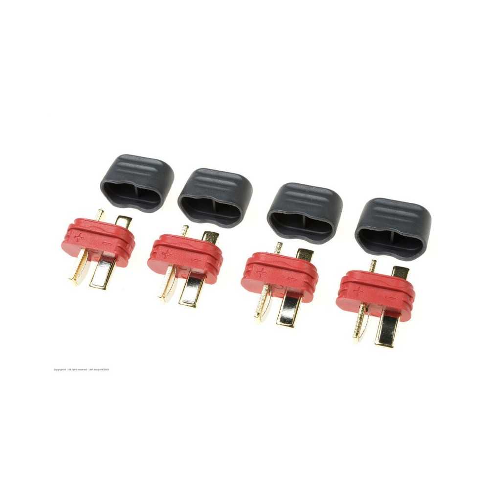 Revtec - Connector - Deans - Gold Plated w/ Cap - Male - 4 pcs GF-1006-011 Revtec - Connector - Deans - Gold Plated w/ Cap - Male - 4 pcs GF-1006-011