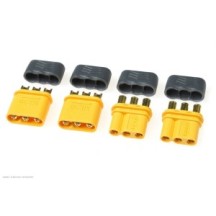 Revtec - Connector - MR-30 3-Pole - w/ Cap - Gold Plated - Male + Female - 2 pairs GF-1085-001