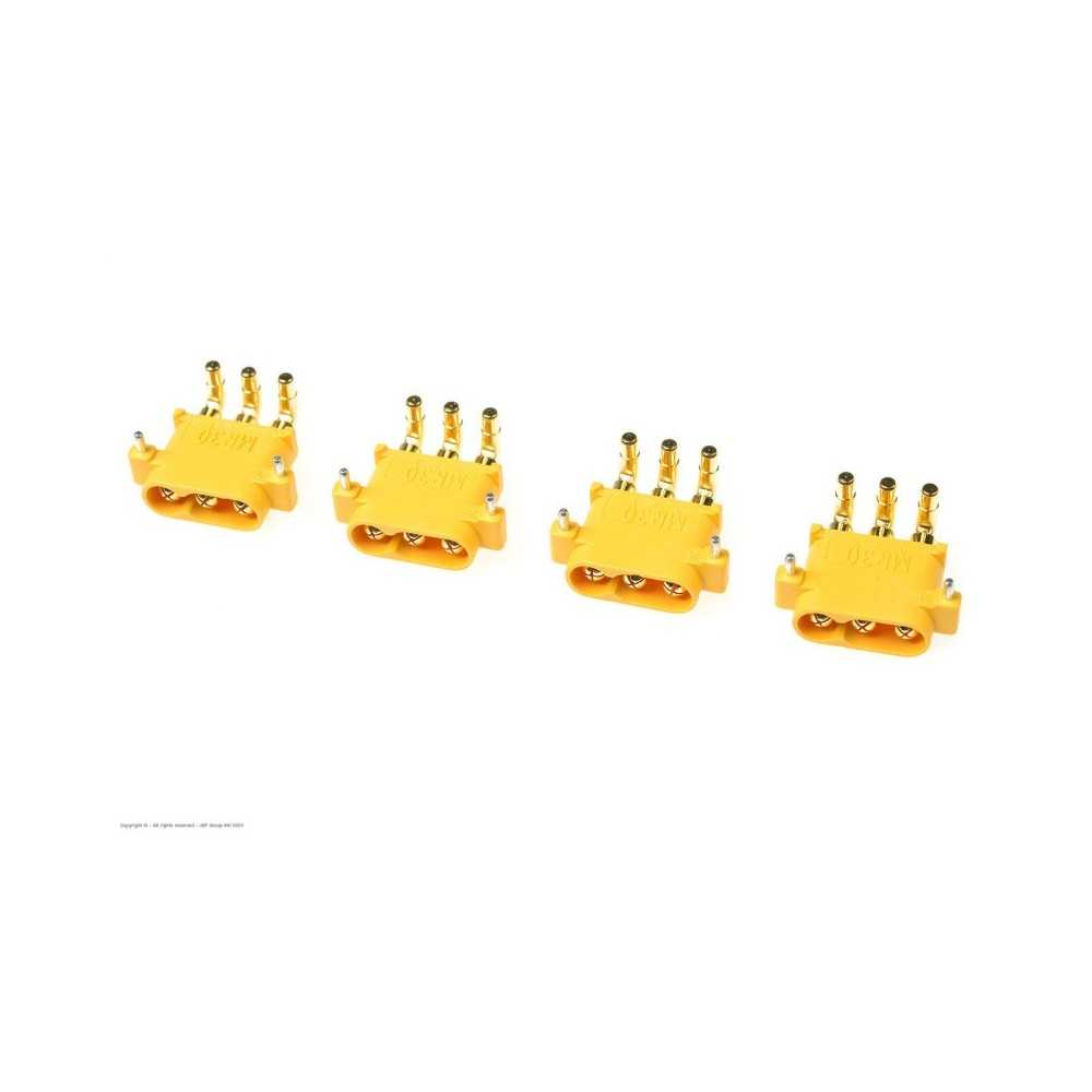 Revtec - Connector - MR-30PW 3-Pole - Gold Plated - Female - 4 pcs GF-1086-003 Revtec - Connector - MR-30PW 3-Pole - Gold Plated - Female - 4 pcs GF-1086-003