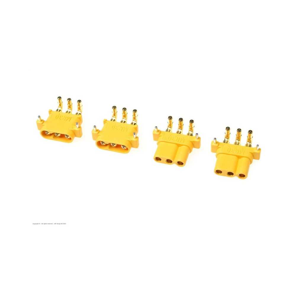 Revtec - Connector - MR-30PW 3-Pole - Gold Plated - Male + Female - 2 pairs GF-1086-001 Revtec - Connector - MR-30PW 3-Pole - Gold Plated - Male + Female - 2 pairs GF-1086-001