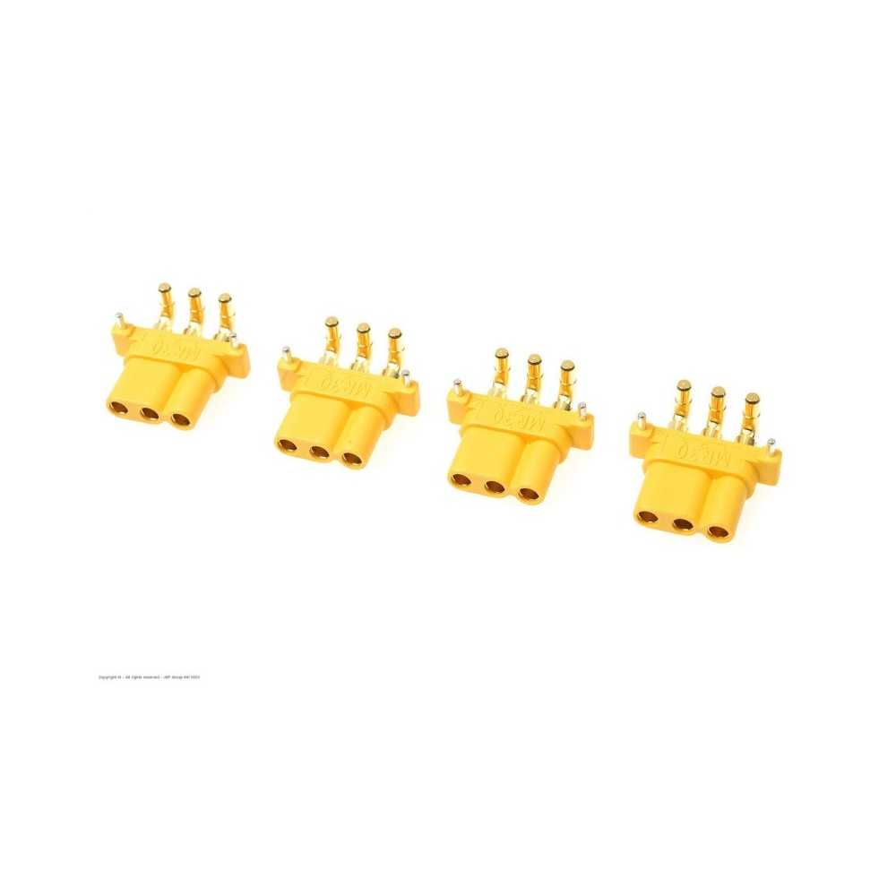 Revtec - Connector - MR-30PW 3-Pole - Gold Plated - Male - 4 pcs GF-1086-002 Revtec - Connector - MR-30PW 3-Pole - Gold Plated - Male - 4 pcs GF-1086-002