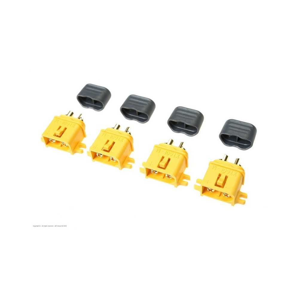 Revtec - Connector - XT-60L - w/ Cap - Gold Plated - Female - 4 pcs GF-1041-003 Revtec - Connector - XT-60L - w/ Cap - Gold Plated - Female - 4 pcs GF-1041-003