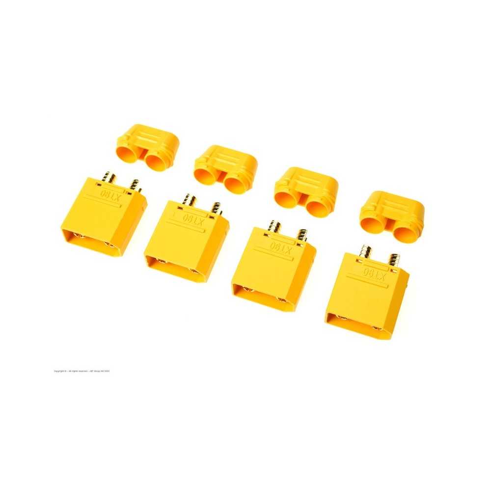 Revtec - Connector - XT-90H - w/ Cap - Gold Plated - Female - 4 pcs GF-1053-003 Revtec - Connector - XT-90H - w/ Cap - Gold Plated - Female - 4 pcs GF-1053-003