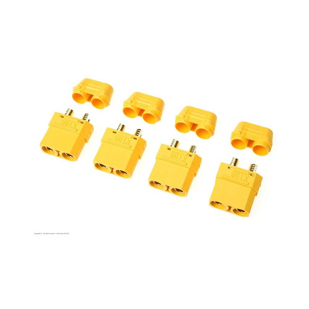 Conectores XT90H macho dorados con tapa 4 pcs Revtec GF-1053-002 Conectores XT90H macho dorados con tapa 4 pcs Revtec GF-1053-002