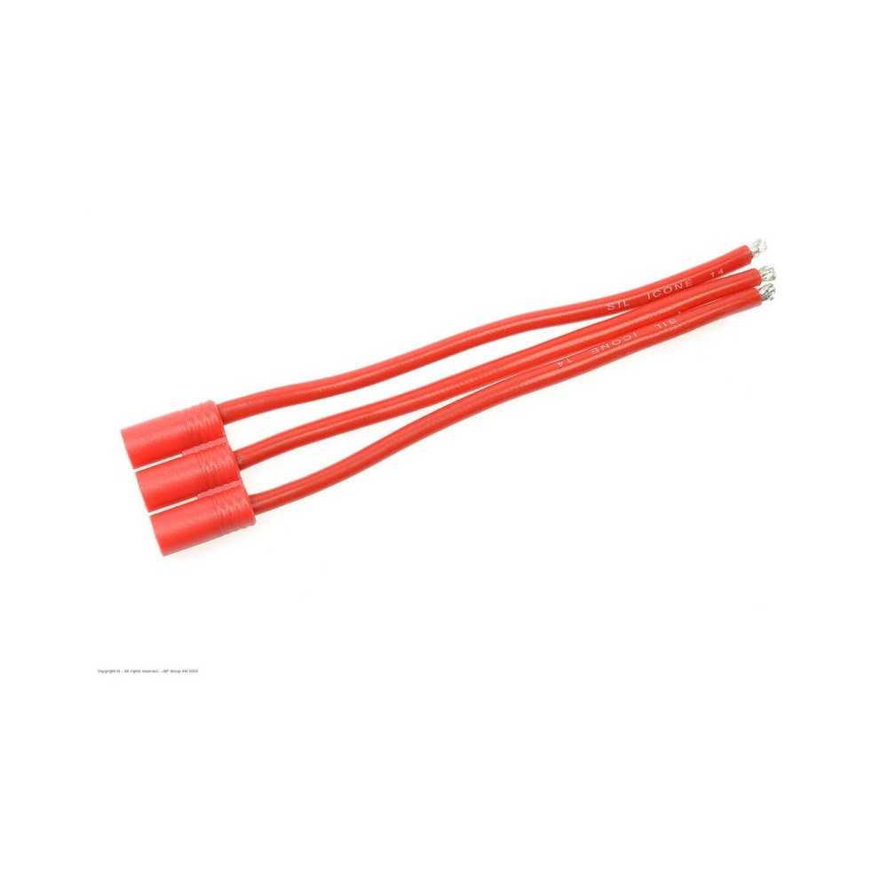 Revtec - Connector w/ Lead - 3.5mm - Gold Plated (3pins) - Female Socket - 14AWG Silicone Wire - 10cm - 1 pc GF-1065-003