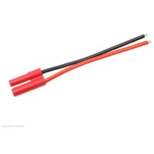 Revtec - Connector w/ Lead - 4.0mm - Gold Plated - Female Socket - 14AWG Silicone Wire - 10cm - 1 pc GF-1062-003