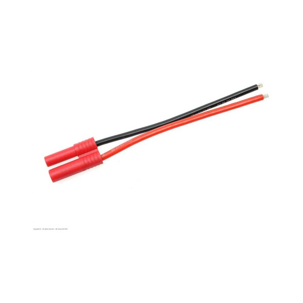 Revtec - Connector w/ Lead - 4.0mm - Gold Plated - Female Socket - 14AWG Silicone Wire - 10cm - 1 pc GF-1062-003