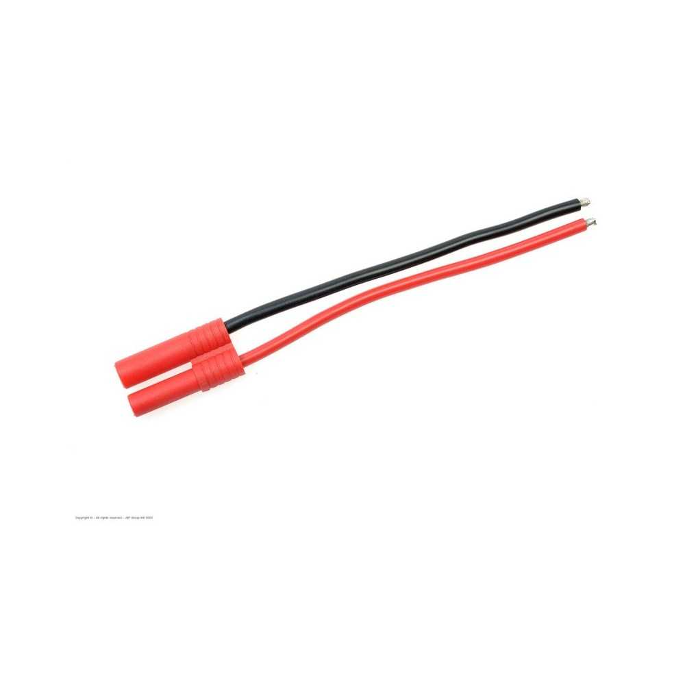 Revtec - Connector w/ Lead - 4.0mm - Gold Plated - Male Plug - 14AWG Silicone Wire - 10cm - 1 pc GF-1062-002