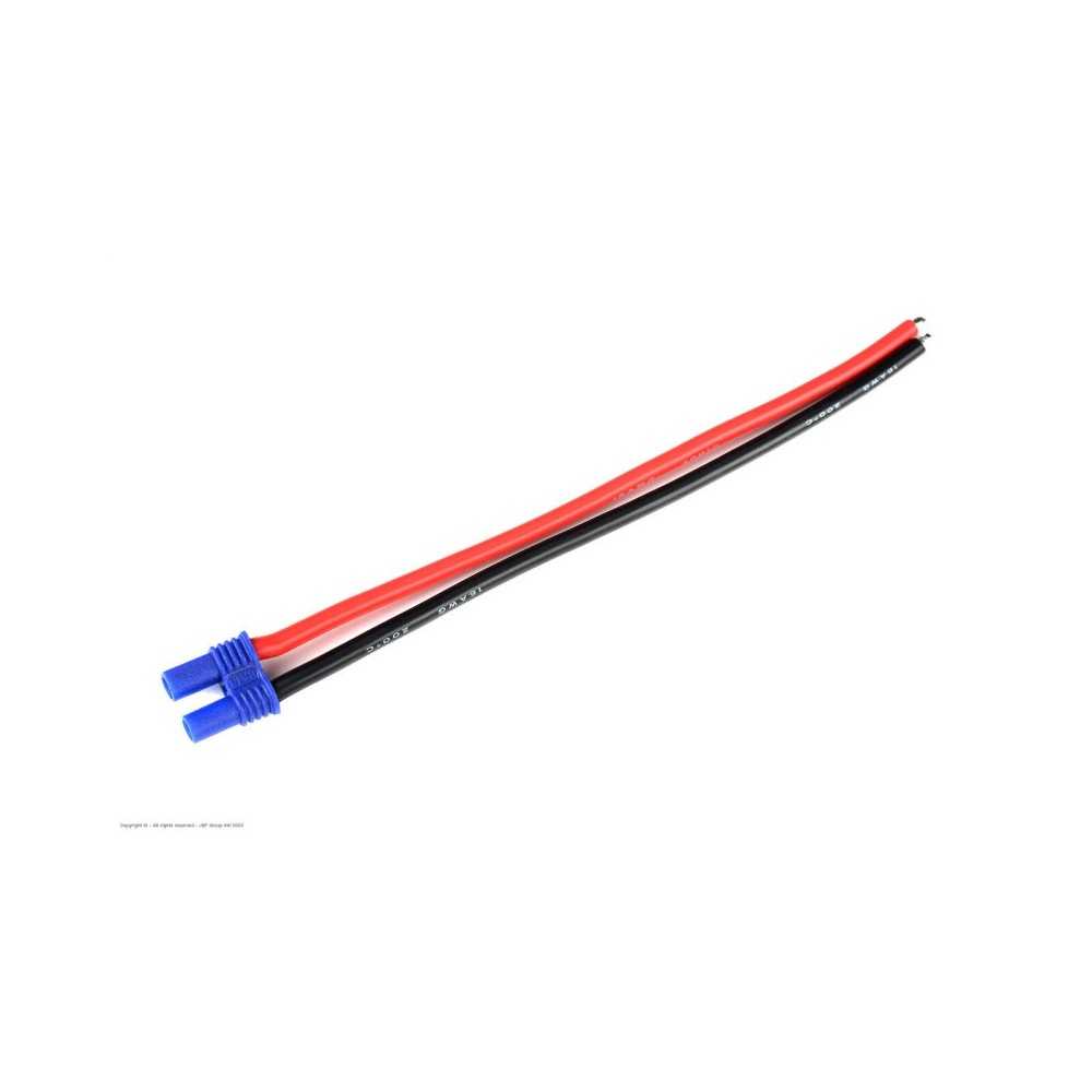 Revtec - Connector w/ Lead - EC-2 - Gold Plated - Male Plug - 14AWG Silicone Wire - 12cm - 1 pc GF-1076-001