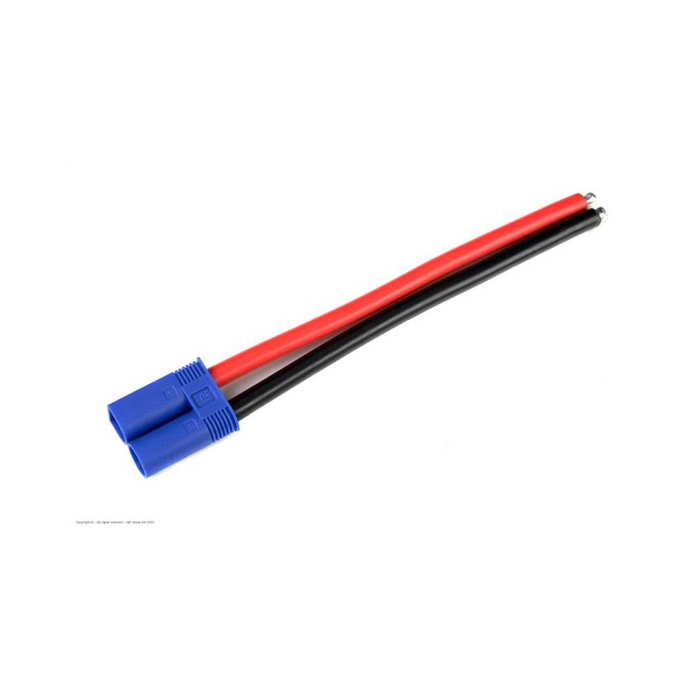 Revtec - Connector w/ Lead - EC-5 - Gold Plated - Female Socket - 10AWG Silicone Wire - 12cm - 1 pc GF-1078-002