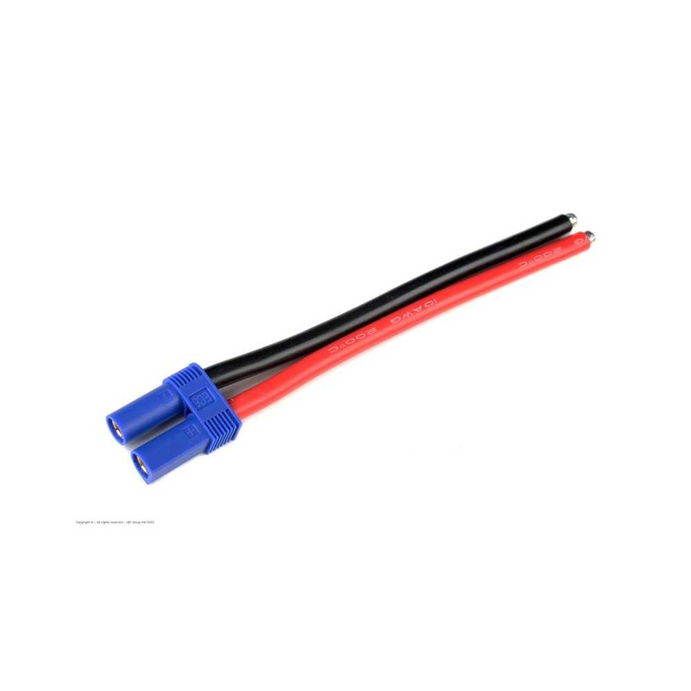 Revtec - Connector w/ Lead - EC-5 - Gold Plated - Male Plug - 10AWG Silicone Wire - 12cm - 1 pc GF-1078-001