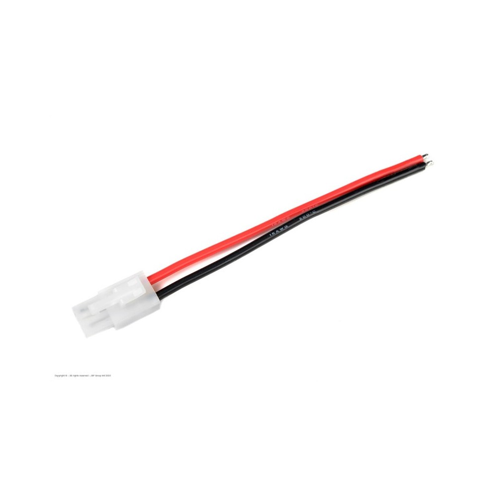 Revtec - Connector w/ Lead - Mini Tamiya - Gold Plated - Male Plug - 16AWG Silicone Wire - 12cm - 1 pc GF-1072-004