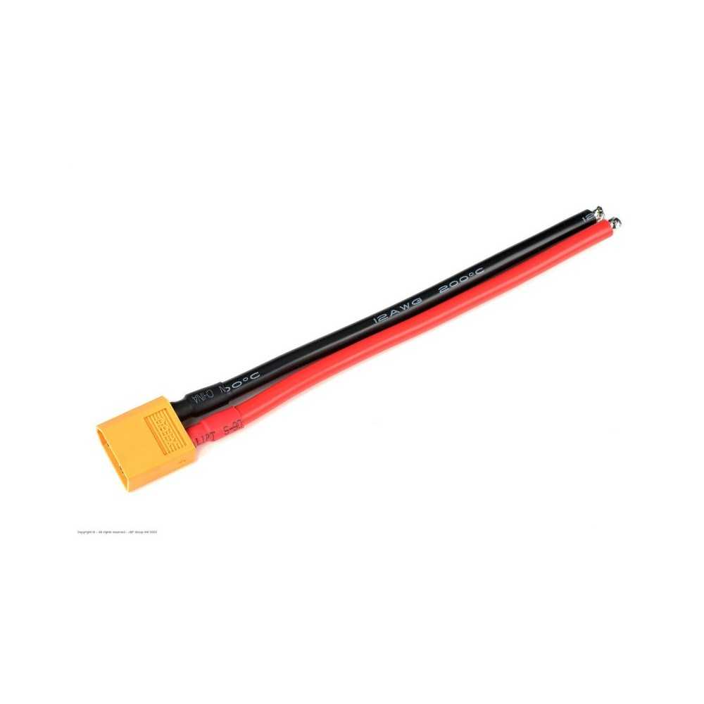 Revtec - Connector w/ Lead - XT-60 - Gold Plated - Female Socket - 12AWG Silicone Wire - 12cm - 1 pc GF-1081-002