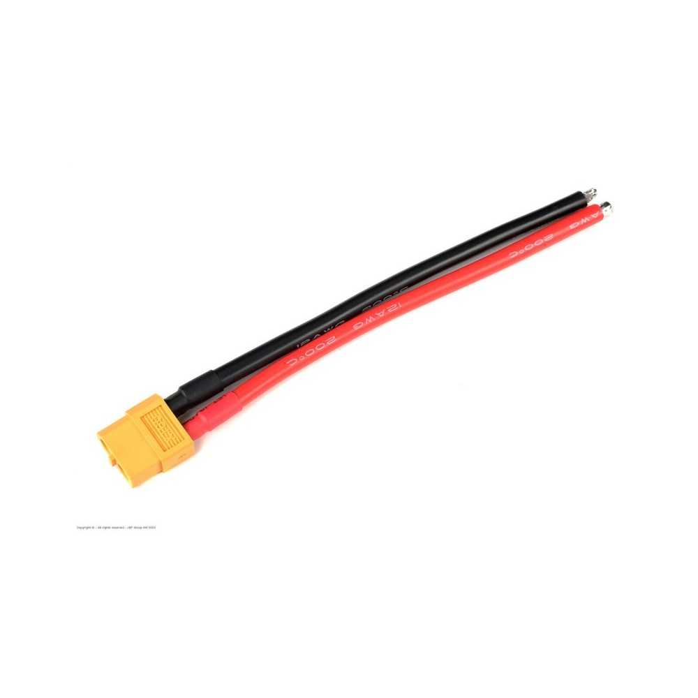 Revtec - Connector w/ Lead - XT-60 - Gold Plated - Male Plug - 12AWG Silicone Wire - 12cm - 1 pc GF-1081-001