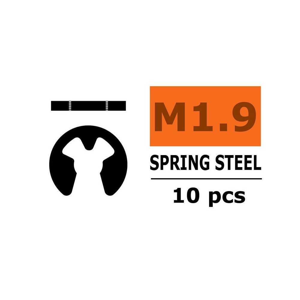 Revtec - E-Clips - 1 9mm - Spring Steel - 10 pcs GF-0158-003 Revtec - E-Clips - 1 9mm - Spring Steel - 10 pcs GF-0158-003