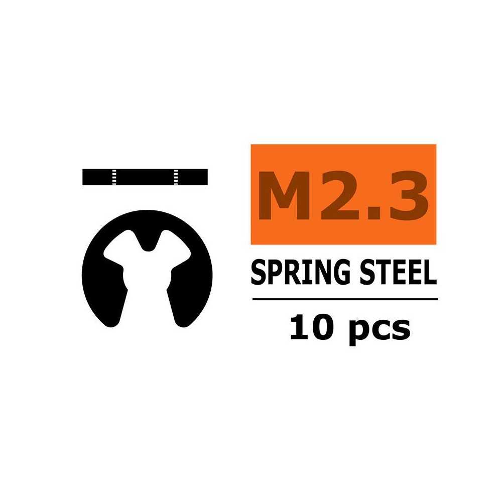 Revtec - E-Clips - 2 3mm - Spring Steel - 10 pcs GF-0158-004 Revtec - E-Clips - 2 3mm - Spring Steel - 10 pcs GF-0158-004