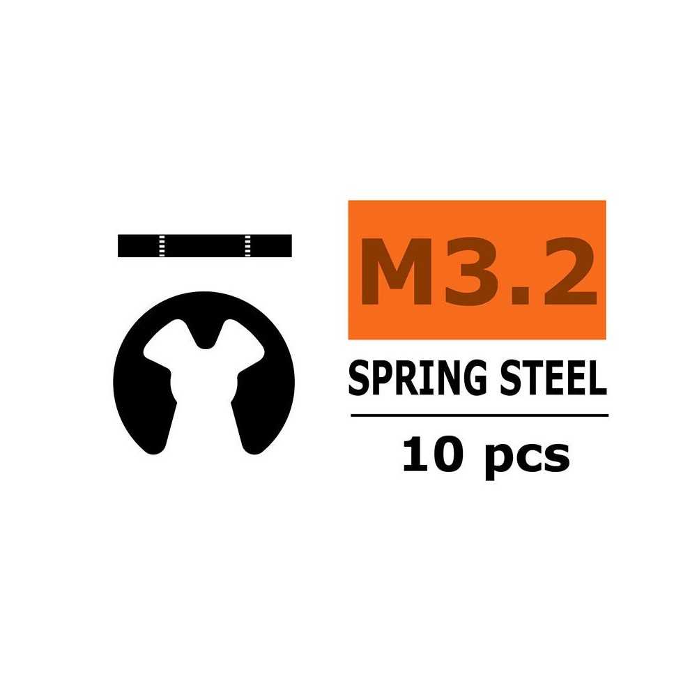 Revtec - E-Clips - 3 2mm - Spring Steel - 10 pcs GF-0158-005 Revtec - E-Clips - 3 2mm - Spring Steel - 10 pcs GF-0158-005