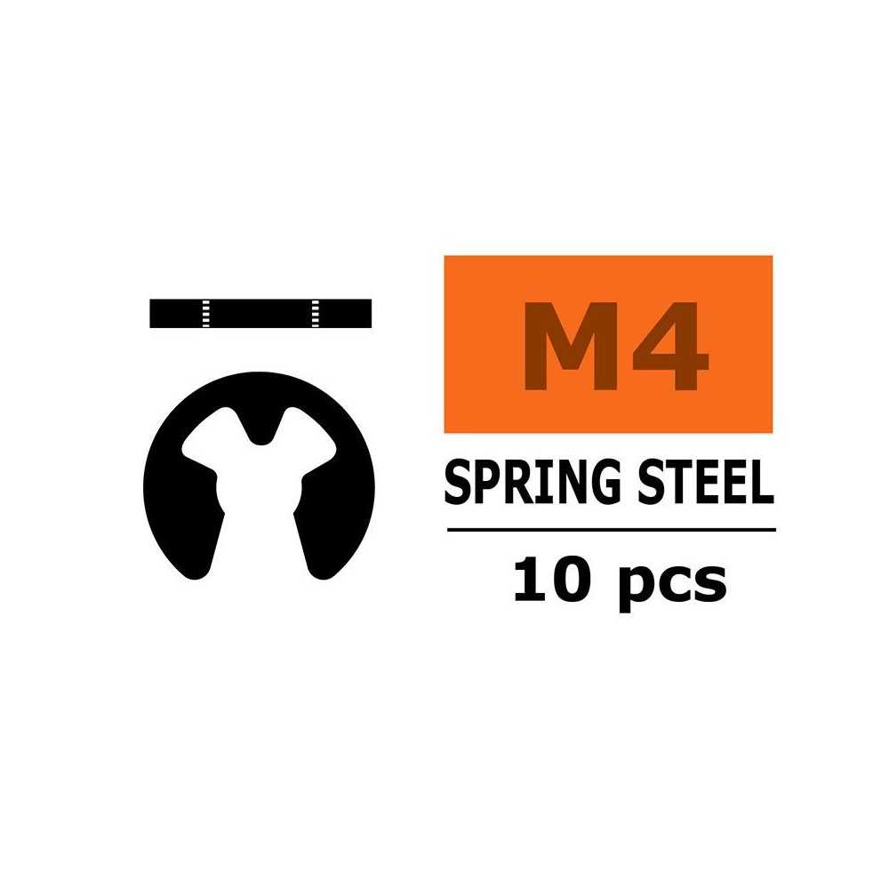 Revtec - E-Clips - 4mm - Spring Steel - 10 pcs GF-0158-006
