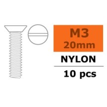 Revtec - Flat Head Screw - M3X20 - Nylon - 5 pcs GF-0311-004