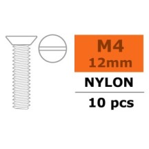 Revtec - Flat Head Screw - M4X12 - Nylon - 5 pcs GF-0311-006
