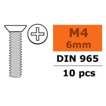 Revtec - Flat Head Screw - M4X6 - Galvanized Steel - 10 pcs GF-0171-009