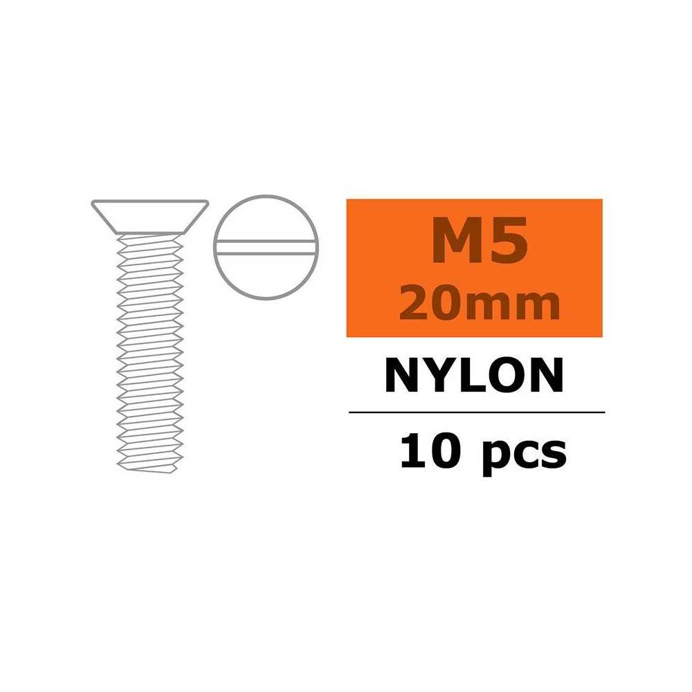 Revtec - Flat Head Screw - M5X20 - Nylon - 5 pcs GF-0311-012 Revtec - Flat Head Screw - M5X20 - Nylon - 5 pcs GF-0311-012