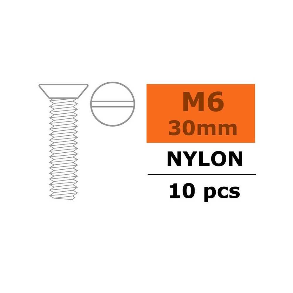 Revtec - Flat Head Screw - M6X30 - Nylon - 5 pcs GF-0311-014 Revtec - Flat Head Screw - M6X30 - Nylon - 5 pcs GF-0311-014