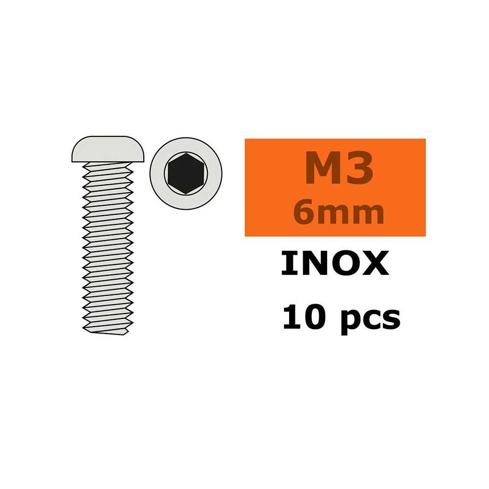 Revtec - Hex Button Head Screw - M3X6 - Inox - 10 pcs GF-0203-001