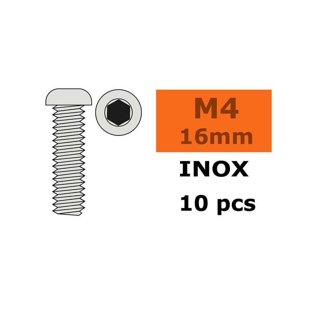 Revtec - Hex Button Head Screw - M4X16 - Inox - 10 pcs GF-0203-012 Revtec - Hex Button Head Screw - M4X16 - Inox - 10 pcs GF-0203-012