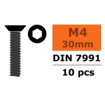 Revtec - Hex Flat Head Screw - M4X30 - Steel - 10 pcs GF-0101-015