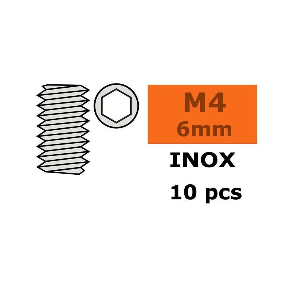 Revtec - Hex Set screw M4X6 - Inox - 10 pcs GF-0205-008 Revtec - Hex Set screw M4X6 - Inox - 10 pcs GF-0205-008